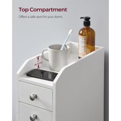 Badevrelsesskab - smal slank opbevaringsskab - hvid 40x18x70