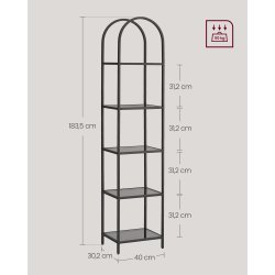 Stuereol - gulvreol med gr glas og sort stel 40x30,2x183,5