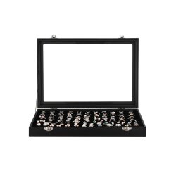 Smykkeskrin til ringe, reringe og manchetknapper - sort