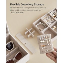 Smykkeskrin i kunstlder - skrin til smykkeopbevaring - hvid