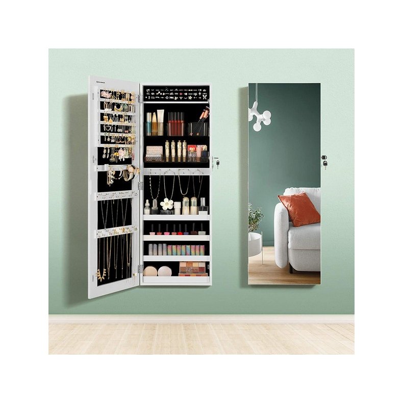 Smykkeskab - vgmonteret spejlskab - vghngt skab med spejl