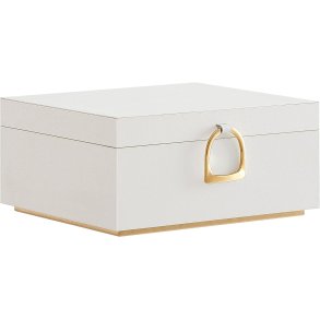 Smykkeskrin i kunstlder - skrin til smykkeopbevaring - hvid