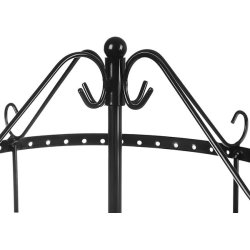 Smykkestativ til reringe og halskder - roterende - sort