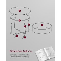 Sofabord - rundt stuebord med stofkurv - sort - �75 x H45 cm