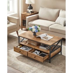 Sofabord - stuebord i industrielt design - valn�d brun 100x55x45