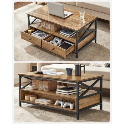 Sofabord - stuebord i industrielt design - valn�d brun 100x55x45