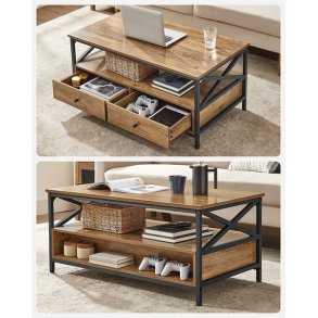 Sofabord - stuebord i industrielt design - valn�d brun 100x55x45