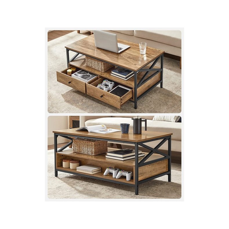 Sofabord - stuebord i industrielt design - valn�d brun 100x55x45