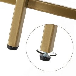 Stuebord - rundt sofabord med hrdet glas og gyldent stel - 84