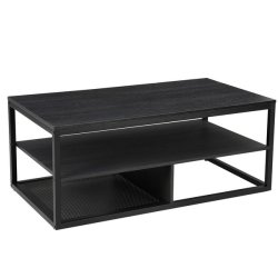 Sofabord stuebord i industrielt design - sort 100 x 60 x 45 - Sofaborde -