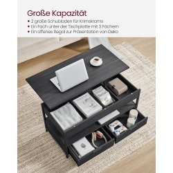 Sofabord med indbygget computerbord og skrivebord - sort