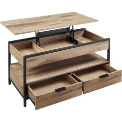 Sofabord med indbygget computerbord og skrivebord - brun