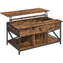 Sofabord med indbygget computerbord og skrivebord - rustik brun