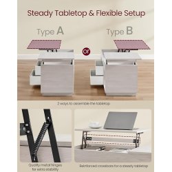 Sofabord med indbygget computerbord og skrivebord - gr� beige