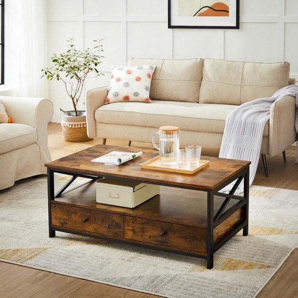 Sofabord - stuebord industrielt design - rustik - - Daily-Living.dk