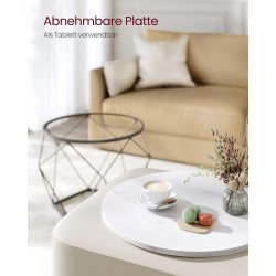 Sofabordsst - 2 sideborde - runde sofaborde - hvid