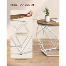 Sofabordsst - 2 sideborde - runde sofaborde - rustik brun