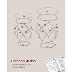 Sofabordss�t - 2 sideborde - runde sofaborde - hvid glasborde