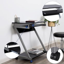 Kompakt computerbord med udtr�ksplade til tastetur - sort