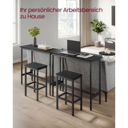 Barbord med 2 skamler - h�jbord med 2 barstole - sort