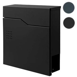 Postkasse med avisr�r - brevkasse med avisholder - sort