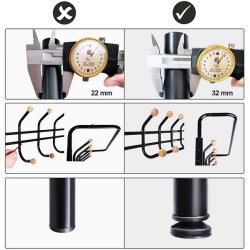Garderobestativ i metal med knagerkker og 3 hylder - sort