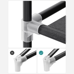 Kldeskab med stofsider - sort garderobeskab og tjskab - 167 cm