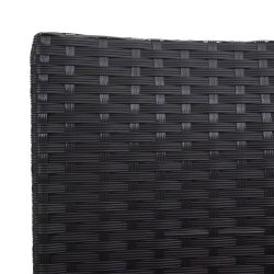 Havebnk til 2 personer med bord - sort polyrattan med orange hynder - 132 cm