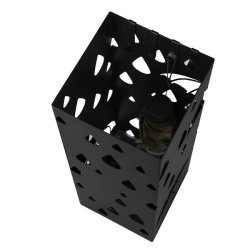 Paraplystativ med kroge og drypbakke - sort paraplyholder