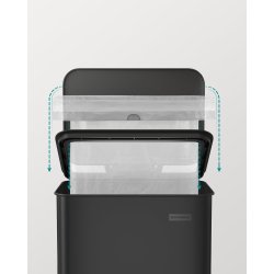 Skraldespand 40 liter - pedalspand med soft close l�g - sort