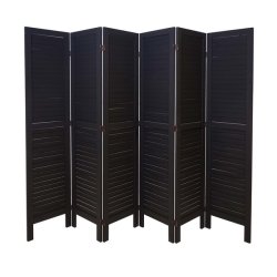 Sk�rmv�g i sort antik vintage tr� - rumdeler/foldev�g 170 x 240 cm