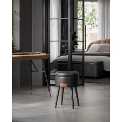 Sidebord med opbevaring - rundt sengebord - sort sde 32