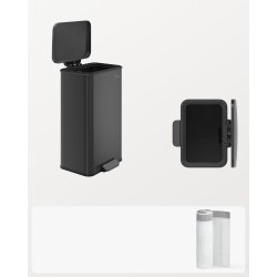 Skraldespand 40 liter - pedalspand med soft close l�g - sort