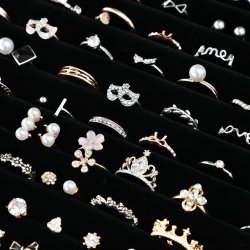 Smykkeskrin til ringe, reringe og manchetknapper - sort