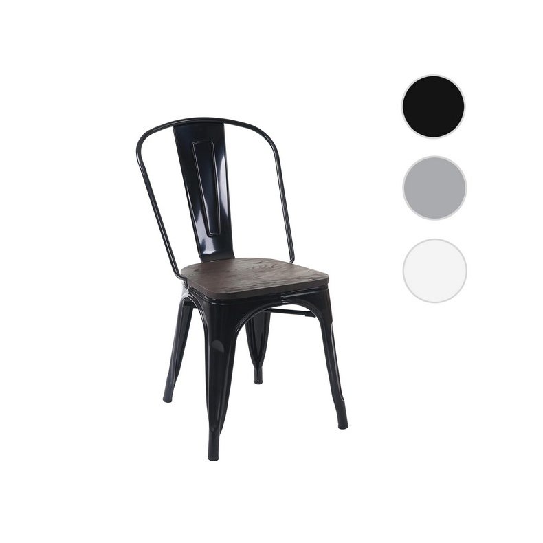 Cafestol med trsde - sort stabelbar bistro stol og spisestol