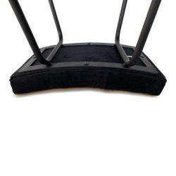 Barstol - sort velour barstol med brun kant - Ekko A3 model fra OBUZI