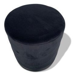 Puf - sort velour Ekko puf E4 model - Ekko puf fra OBUZI