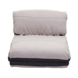 L�nestolsseng - sovestol og g�steseng - m�rkegr�/lysegr� sovestol 75x217