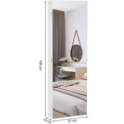 Smykkeskab med LED-lys - vghngt spejlskab til dr - hvid