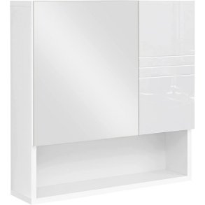Spejlskab - vghngt skab med spejldr - hvid 54 x 55 x 15 cm