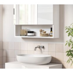 Spejlskab - vghngt skab med spejldr - hvid 54 x 55 x 15 cm