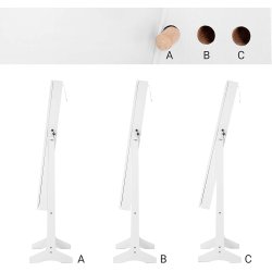 Smykkeskab - spejlskab med rum til makeup og smykker - hvid