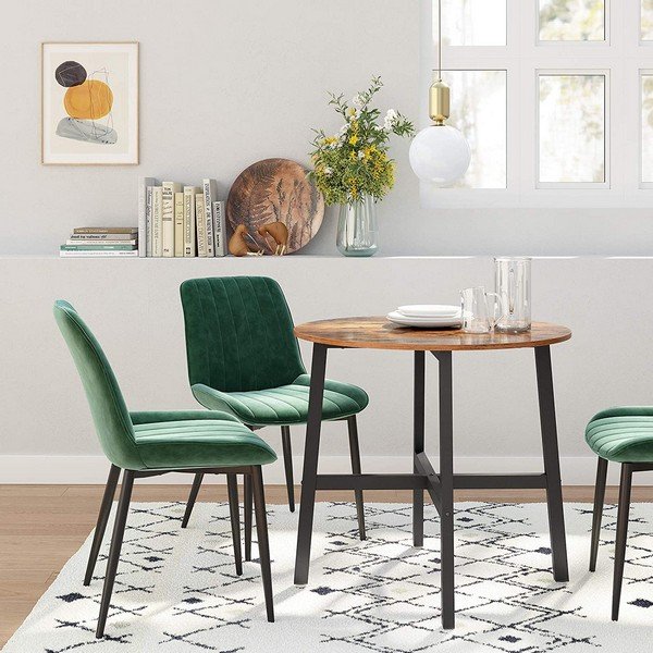 Spisebord i industrielt design - rundt bord - rustik brun Køkkenudstyr Daily-Living.dk