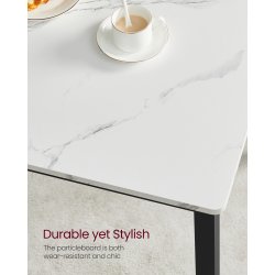 Spisebordss�t med spisebord og b�nke - b�nkes�t - marmor hvid