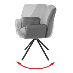 Spisestuestol - drejbar spisestol med fljlsde i mrkegr fljl stof