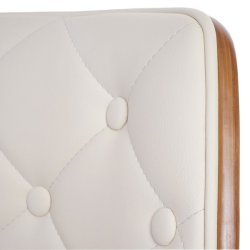 Spisebordsstol - formstbt spisestol med creme kunstlder - valnd look