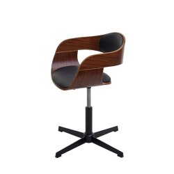 Spisebordsstol - retro valnd spisestuestol med sort imiteret kunstlder