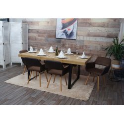 Spisestuestol - spisestol i 50'er design ~ brun kunstlder og stof