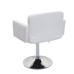 Spisebordsstol - 360� roterbar spisestol - hvid imiteret PU kunstl�der