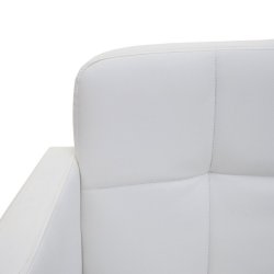 Spisebordsstol - 360� roterbar spisestol - hvid imiteret PU kunstl�der